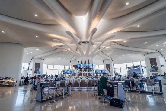 View of the terminal after sunrise.