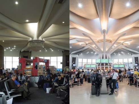 Terminal A before the renovation (left); and after the renovation (right).