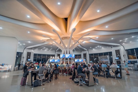 View of the terminal during late evening hours.