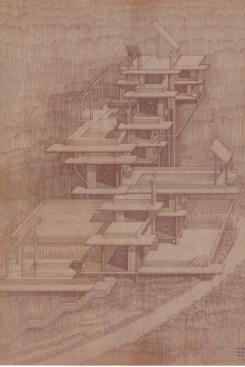 A drawing of the unbuilt Plantation Road residences, by Paul Rudolph.
