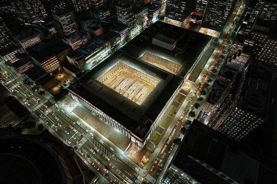 Aerial of the new Penn Station complex