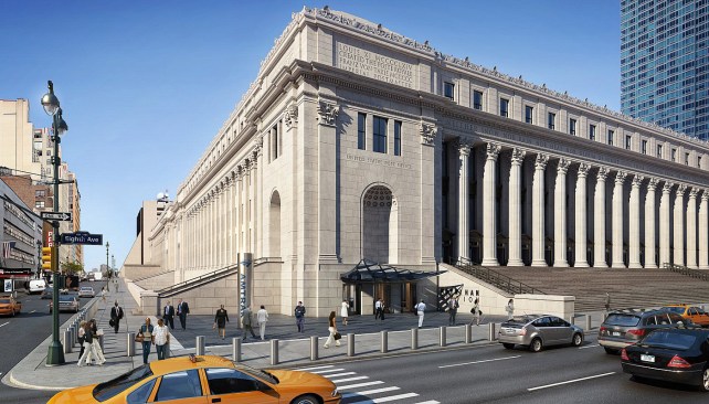 Rendering of proposed entrance to the new station in the Farley building