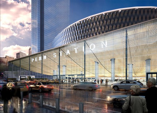 View of redeveloped Penn Station from 8th Avenue