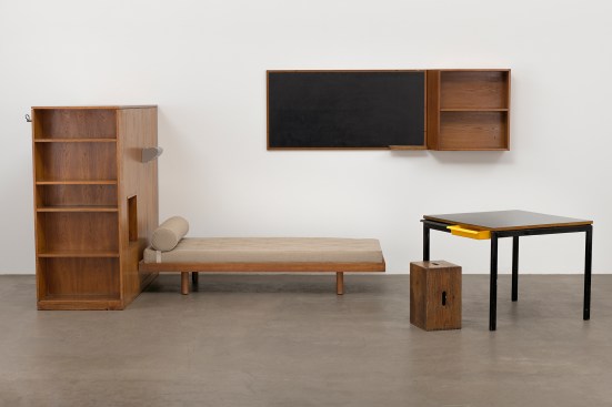 Dormitory furnishings from 1959 installed in Paris' Maison du Brésil, designed by Charlotte Perriand.