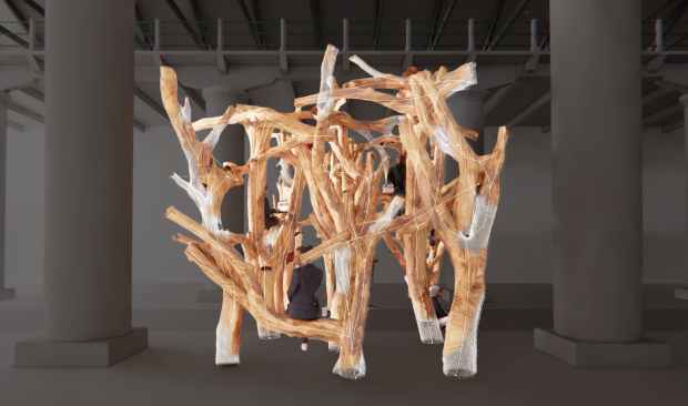 Living Structure Project, with participants: Sekisui House -Kuma Lab, The University of Tokyo; Matsuo - Iwasawa Lab, The University of Tokyo; Eriji Structural Engineers; Kengo Kuma & Associates.