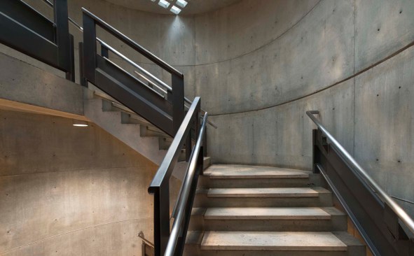 The center's circular stairs