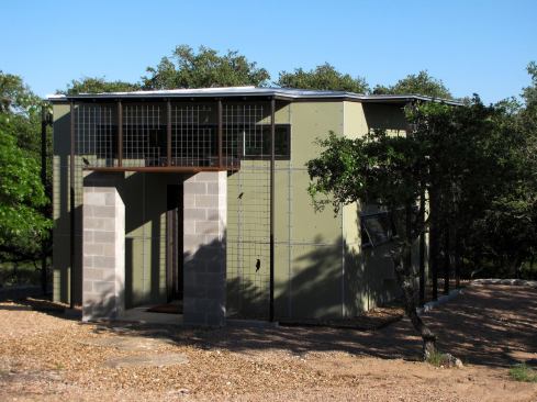 While storage facilities are typically drab, this one is anything but. Built to house the owner’s collection of rare hand-illustrated avian books, the structure brought that theme to life with a bird cage facade. Formed of galvanized wire panels, steel tubing, and concrete block, the cages are maintenance-free, yet eminently memorable. 
Architect: Jon Pantratz Architect, Fredericksburg, Texas 
Builder: Laughlin Homes and Restoration, Fredericksburg, Texas