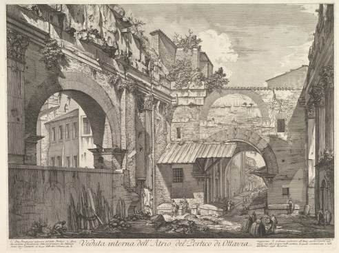 Giovanni Battista Piranesi,&nbsp;Veduta interna dell'Atrio del Portico di Ottavia, 1760