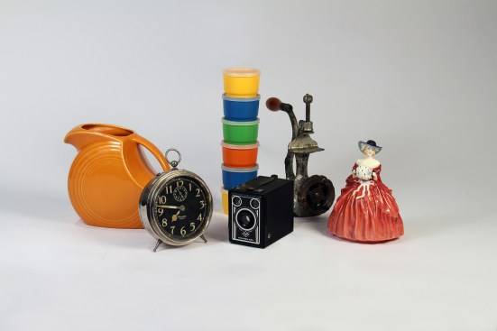 A collection of objects donated to "House & Home" for the exhibition. 