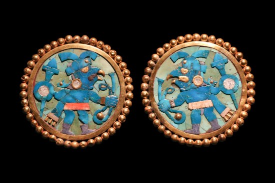 Moche Earrings from the Larco Museum in Lima, Peru, which were seized from art collectors and traffickers in Argentina and were repatriated in 2016