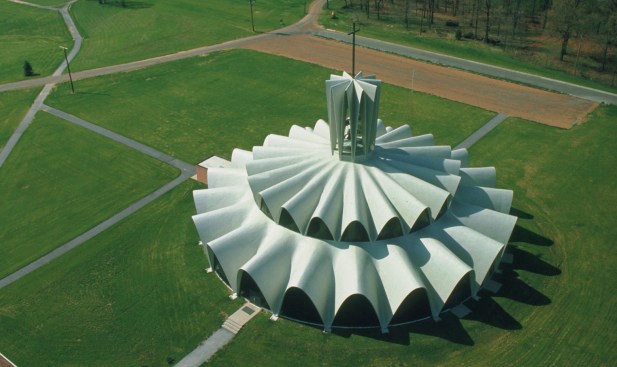 The Gyo Obata-designed Priory Chapel at Saint Louis Abbey in  Creve Coeur, Miss.
