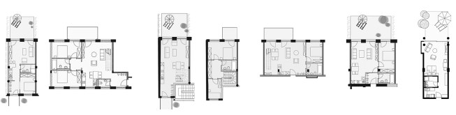 Floor plans from the Prora Solitaire redevelopment
