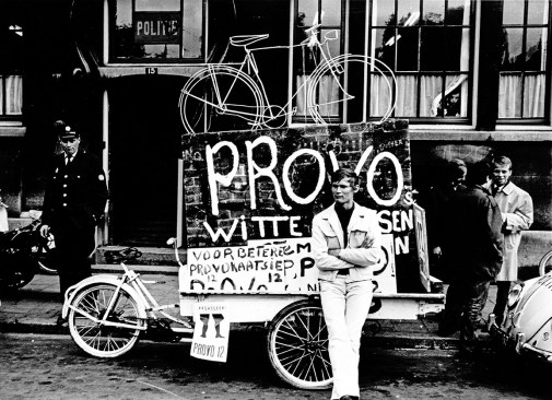An image from the Provos' White Bicycle Program