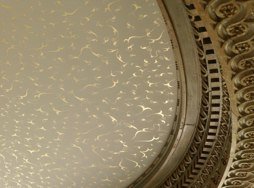 Detail of the new artwork by Richard Wright on the Great Hall ceiling.