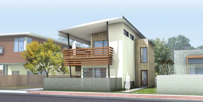 At SOL, market-rate and low-income dwellings are indistinguishable. Downzoning lot sizes allowed for public open space, and stormwater will be handled with a subgrade filtration pond—the first in Austin. Krager used EnergyGauge software to model the cost/