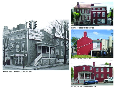 The original, stone portion of the Samuel Noakes House was built in 1810, while the two-story brick addition was added in 1840. Its most recent renovation was during the 1940s, when the building was divided into two apartments that ran horizontally through the old and new parts. Almost all electrical wiring was on the exterior, and many of the window mullions consisted totally of caulk.