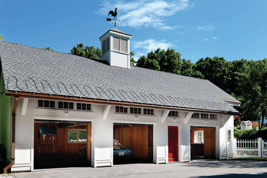 Instead of trying to match the existing roofing for the eaves extension, the client opted to replace the entire roof with GAF (gaf.com) Timberline roofing shingles, which match the main house roof. To prevent ice dams from forming on the deep overhangs, Platt added a heated cable.