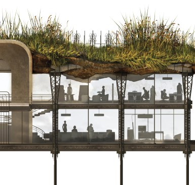 Section through office space