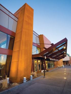 A—Glass fiber–reinforced polymer (GFRP) panels  Stromberg 
strombergarchitectural.com  • Available in four finishes: coral, patina, primered, and weathered stone  • Finishes have varying levels and depth of texture  • High strength-to-weight ratio  • Lighter weight meant less steel had to be used  • GFRP can be molded into virtually any shape  • Resistant to most chemicals  • No loss of laminate properties after 30 years  B—Storefront system  Kawneer 
kawneer.com • Available with front, center, back, or multiplanes  • Flushed glazed from interior or exterior  • Available with 1¾- or 2-inch sightlines  • Hurricane tested with shutter application  C—Cor-Ten steel panels  Kovach 
kovach.net  • Fabricated by metal roofing and wall contractors  • Custom panels can be cut to myriad shapes and sizes  • Full service installation  • Available warranties  • Cor-Ten’s alloys form a stable rust pattern through weathering and require no paint or additional coatings