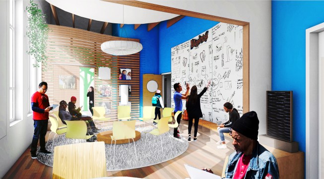 Interior rendering of the Center for Restorative Justice