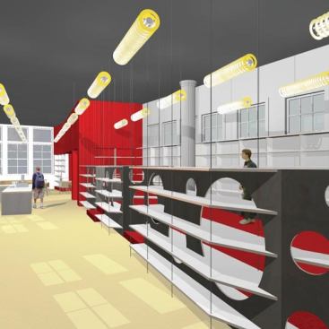 Concept drawings were done to study how the lighting solution could employ a simple sculptural and playful design language while connecting to the architectural details and design motifs.