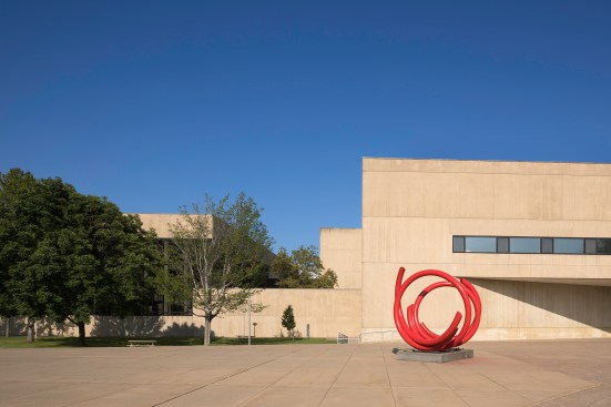 The east, entrance façade of the Pei building, showing the poured-in-place concrete material palette typical of the campus.