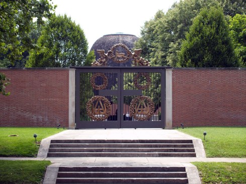 The Lipchitz gates to Philip Johnson's Roofless Church in New Harmony