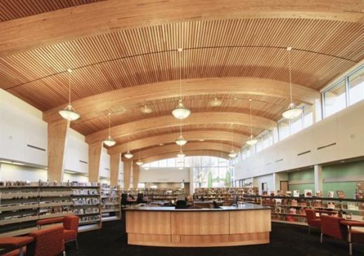 Product:&nbsp; WoodWorks&reg; Linear/Architect:&nbsp; Durrant Group, Dubuque, IA/Location: Robert Trail Library and License Center, Rosemount, MN
