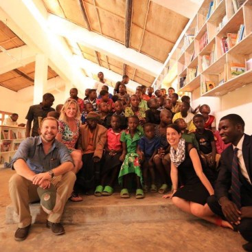 Project team members and community residents, Sunzu Village Library, Rwanda