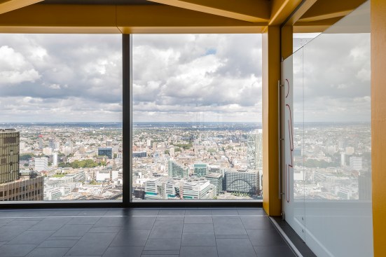 View North from a toilet lobby at The Leadenhall
Building