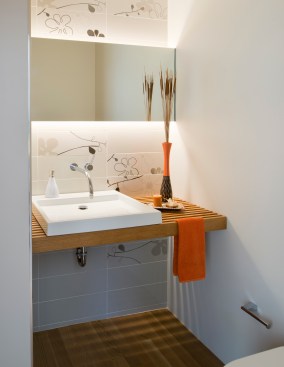 All bathroom and kitchen fittings are low-flow and water-saving, contributing to the home's LEED Platinum certification.