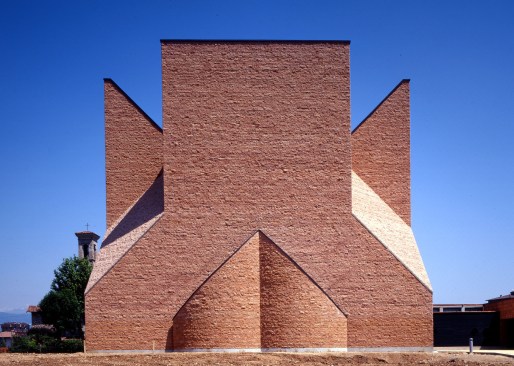 Mario Botta's church for Pope John XXIII, completed in 2004 in Seriate, Italy.