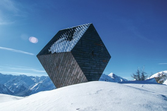 Mario Botta's Garnet Chapel, completed in 2013 in Penkenjoch, Zillertal, Austria.