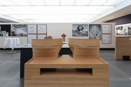 Mario Botta's exhibition "Sacral Spaces' on view at the Ringturm Exhibition Centre in Vienna now through May 31.