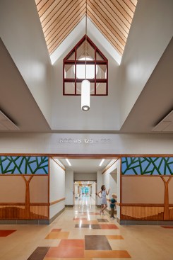 The school prominently features a tree motif