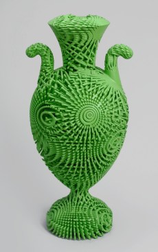 3D-printed nylon Tall Green Bloom Urn, 2012, Designed by Michael Eden