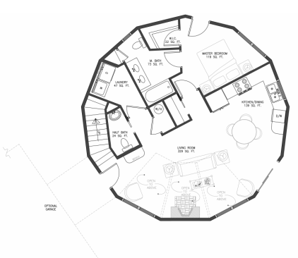 Augusta A floor plan (upper level): 3 bedrooms / 2.5 bath, 1,752 heated sq. ft. 