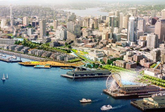 Seattle Waterfront; Alaskan Way Viaduct; SR 99; Downtown Seattle