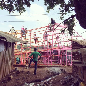 Helloeverything/SelgasCano, Kibera Hamlets School, 2016, Nairobi, Kenya. From the 2017 organizational grant to New York Foundation for Architecture-Center for Architecture for "Scaffolding"