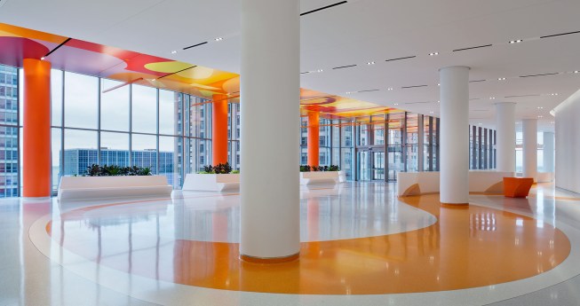 Shirley Ryan AbilityLab in Chicago, designed by HDR|Gensler, in association with Clive Wilkinson Architects