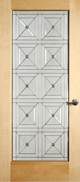 Simpson Door Co. The manufacturer has added new designs to its Mastermark line of exterior wood doors. The Embarcadero 6468 French door and matching sidelight 6469 include silver caming that separates obscure and clear beveled sections of glass to create repeated geometrical shapes around a central medallion, giving the door a contemporary look.
www.simpsondoor.com.
–Victoria Markovitz