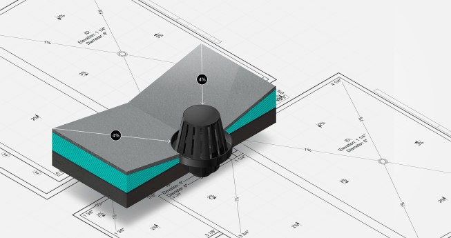 The slab drainage tool simplifies slope calculations and drainage design.
