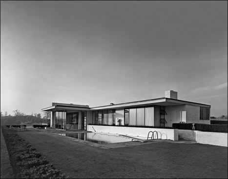 A. Conger Goodyear House, Old Westbury, N.Y. 
Edward Durell Stone  Photographer: Ezra Stoller &copy; Esto Defying the opinions of architectural experts, the Village of Old Westbury refused to grant the house landmark status. According to the World Monuments Fund’s website, “A bulldozer and a permit to raze the house were on-site at the time of the Watch announcement.”