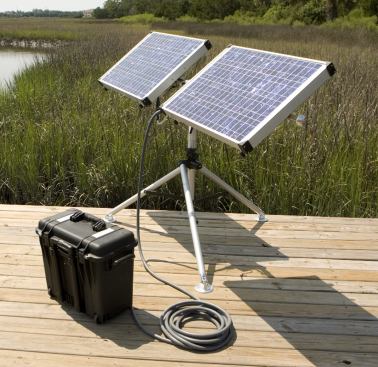 #14 Solar Stik Solar-Powered Generator  The Nano-Series Solar Stik 100 & Power Pak 100 system is designed for light- to medium-duty applications and can store up to 1 kWh per day. Dual power receptacles allow for the connection of additional Stiks. The Stik transports in a reusable box or a Pelican transport case with custom foam inserts. The Power Pak has wheels and an extending handle for easy transport, the maker says. 800.793.4364. 
www.solarstik.com