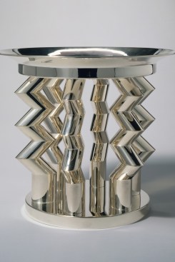 Ettore Sottsass (Italian, 1917-2007)"Murmansk" Fruit Dish 1982 Silver 12 x 13-7/8 in. The Metropolitan Museum of Art, Gift of Ronald S. Kane, 1992