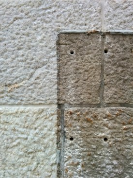 Exterior marble after (left) and before (right) its cleaning