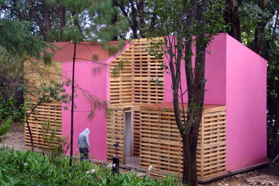A wood-paneled prototype of the author's Sustainable House in Chiapas, Mexico