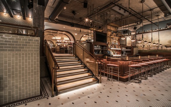 The Bistro area with steps up to the bar