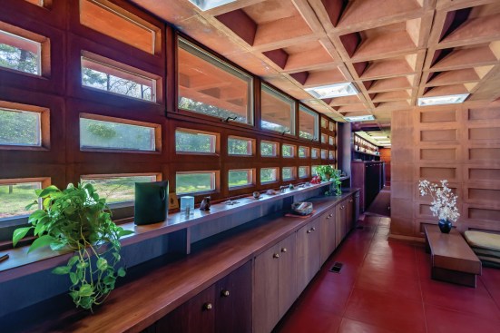 The kitchen of Frank Lloyd Wright's T.A. Pappas House in Town and Country, Mo.