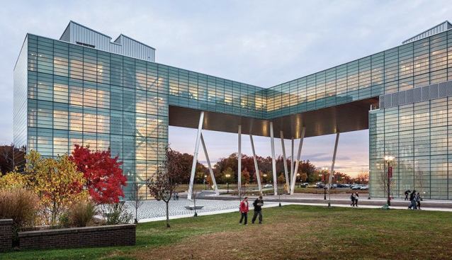 Rutgers Business School, seen from the northeast. 